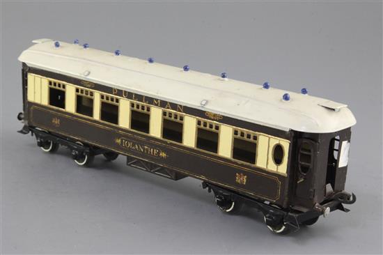 A Hornby Pullman coach Iolanthe in chocolate and cream Pullman livery